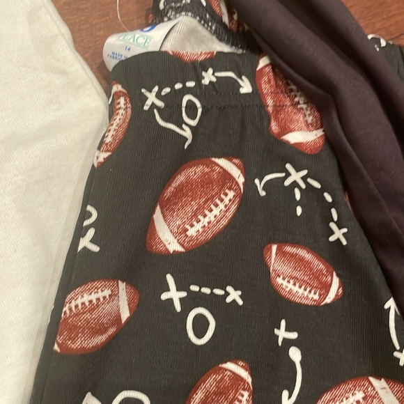 Football Pajama Set - Black and White - Picture 3 of 5